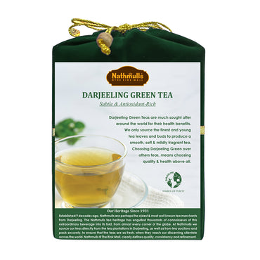 Darjeeling Green Tea Velvet Cloth Bag ( 3.53oz - 100 Gram )