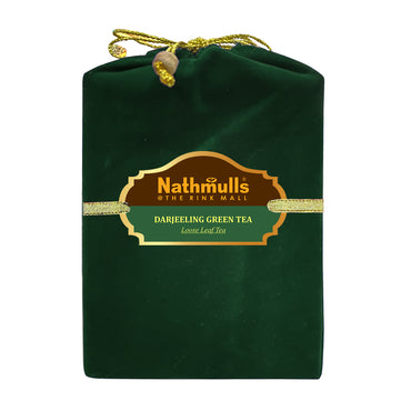 Darjeeling Green Tea Velvet Cloth Bag ( 3.53oz - 100 Gram )